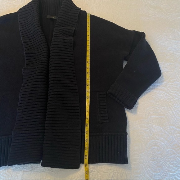 J. Crew Chunky Shawl Collar Open Front Black Cardigan - M/L - Picture 10 of 11